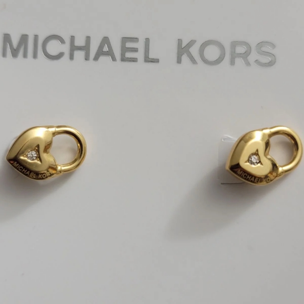 Michael Kors Gold heart Stud Earrings